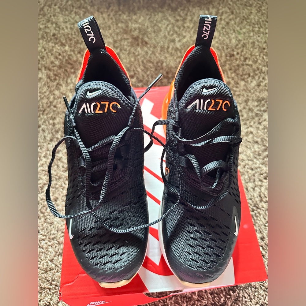 Nike Air Max 270 GS Black and Total Orange